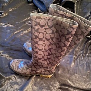 Coach black/grey rain boots
